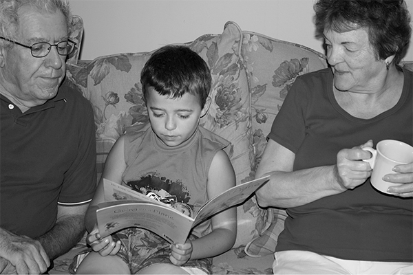 Charlie and his grandparents.