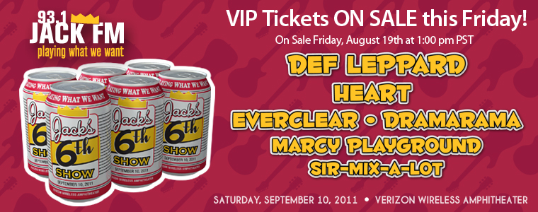 Jacks Sixth Show VIP Tickets On Sale